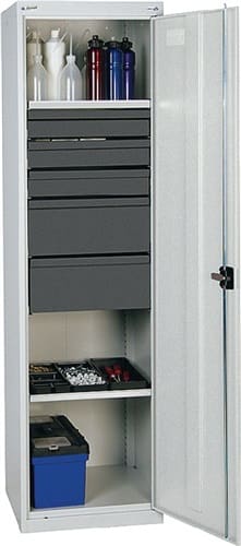 STUMPF Werkzeug-/Beistellschrank H1800xB500xT500mm 5Schubl.2BD lichtgrau/enzianblau