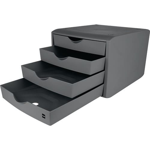 HELIT Schubladenbox m.Auszugssperre 4 Schubl.lichtgrau H215xB265xT332mm HELIT